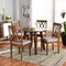 Baxton Studio Leon Grey Upholstered and Walnut Wood 5-Piece Dining Set 173-9882-10895 - alternate 2